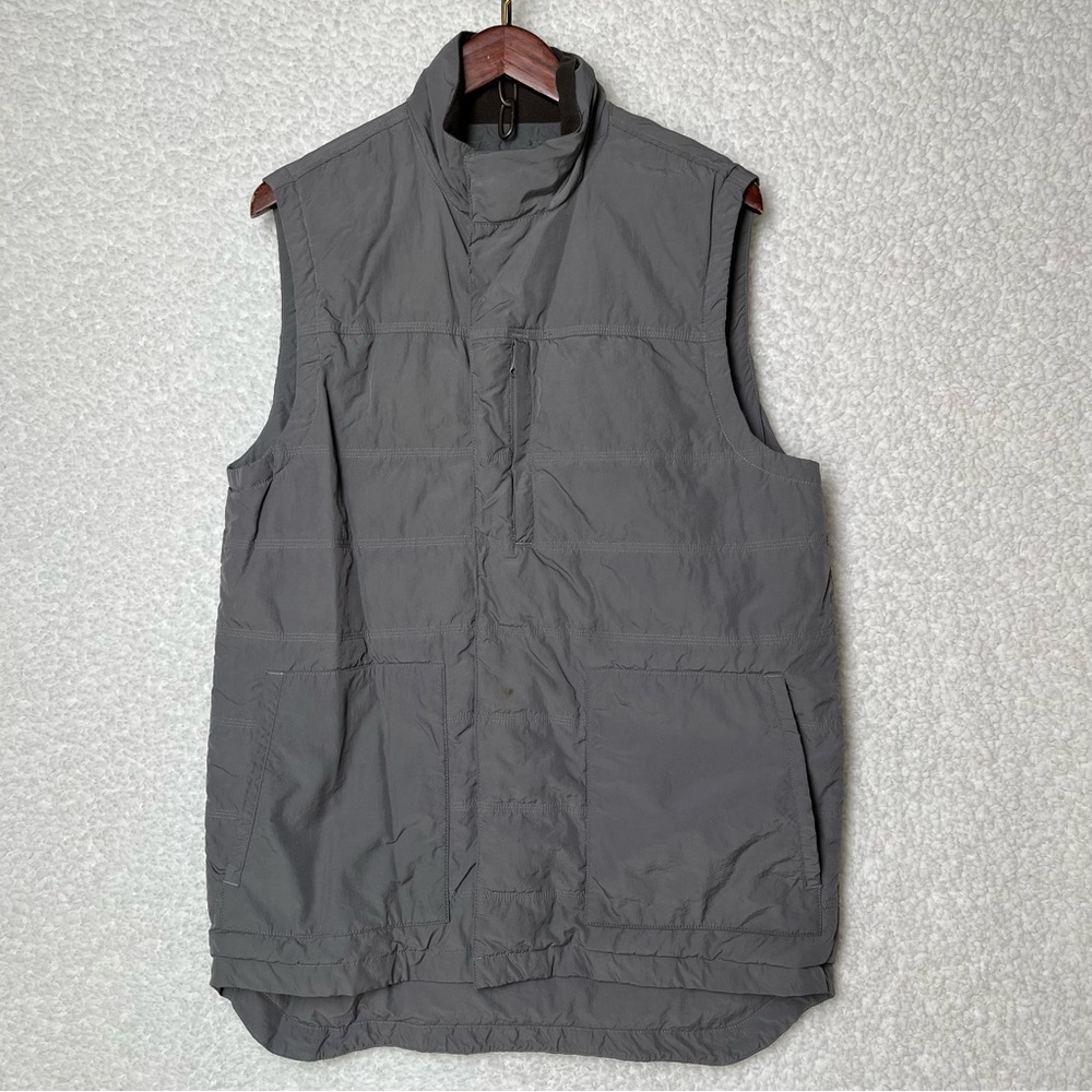 Mountain Khakis Chaleco Lynx Vest Men’s L Grey Long Line Zip and Snap Outdoor
